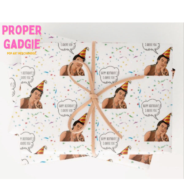 Vibrant Harry Styles Celebrate Gift Wrap, ideal for adding a stylish touch to your special occasion gifts