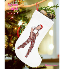 A Harry Styles-themed Christmas stocking adorned with his signature style, perfect for all Harries.