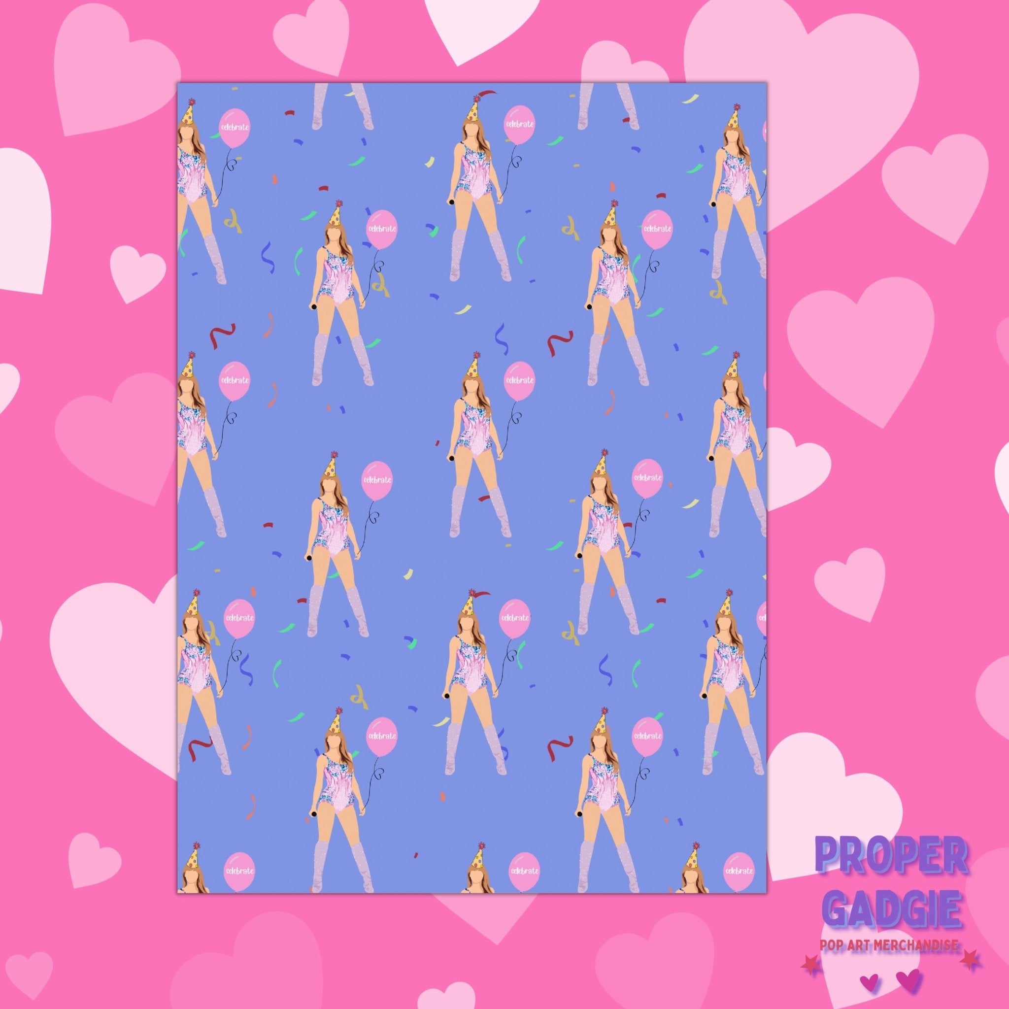 Swiftie Gift Wrap - Premium Quality Celebration or Birthday Wrapping Paper for Swiftie Presents - ©️Proper Gadgie 2023