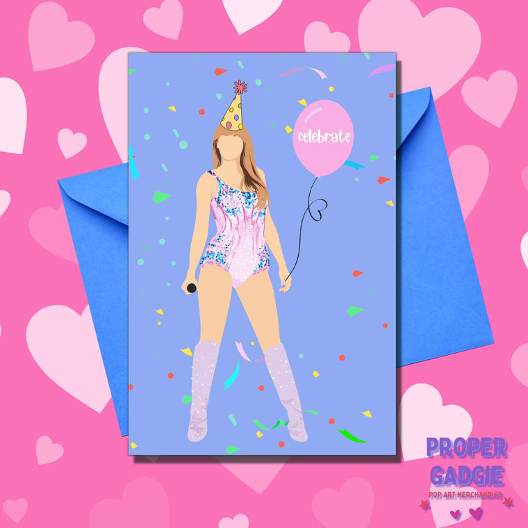 TS Eras Inspired Celebrate Card, Swift Birthday Themed Card, TS Swift Era Gift for Swiftie, Swift Merch Birthday Congratulation