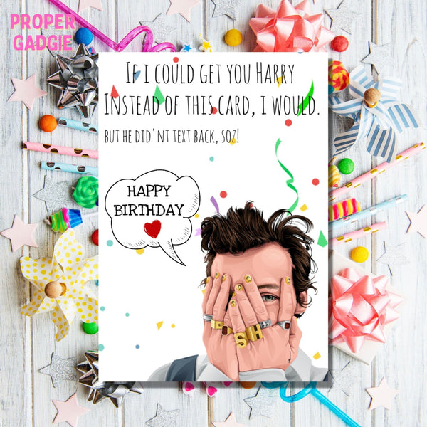 White Musical Themed Harry Styles Birthday Card For All Occasion With Envelope, A5 Size - ©️Proper Gadgie 2023
